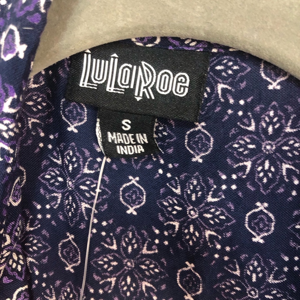 LulaRoe Maxi Dress Loose Fit Frint Pockets Front Buttons Deep Side Slits - Picture 7 of 8